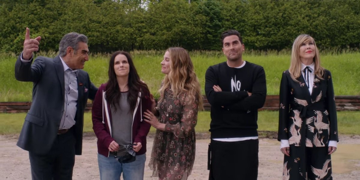 The Schitt&#039;s Creek Cast: Annie Murphy, Catherine O&#039;Hara, Dan Levy, Emily Hampshire, and Eugene Levy