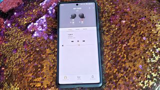 Sony WF-C500 connected to the Sony Headphones Connect app
