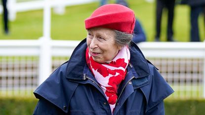 The Princess Royal attends the races at Sandown Park Racecourse on March 07, 2023 in Esher, England.
