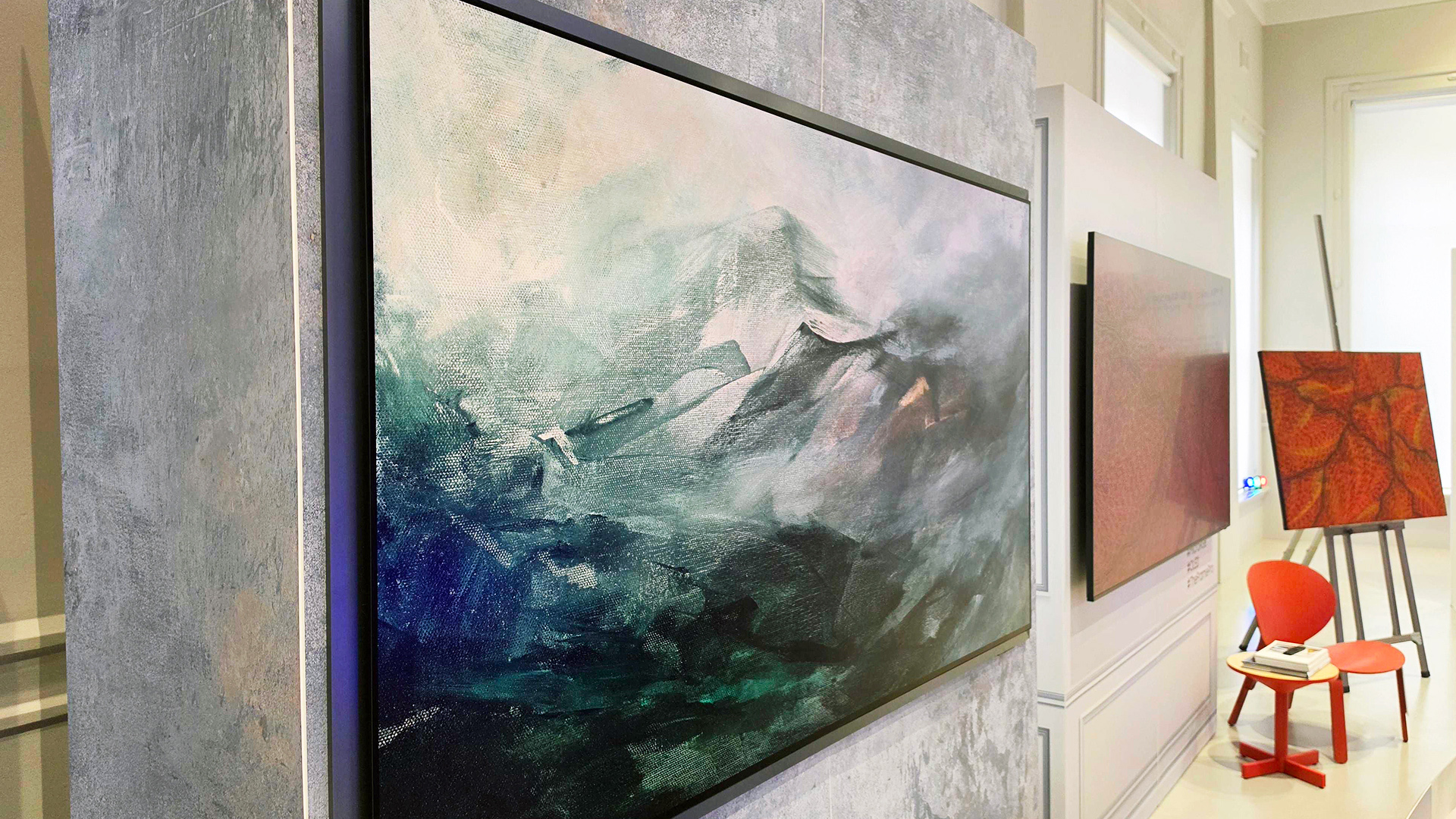 An angled view of the art store function on Samsung's new S95H OLED TV