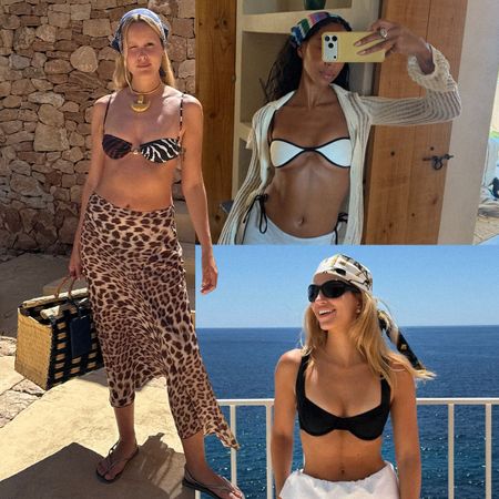 women wearing a swimsuit with a head scarf