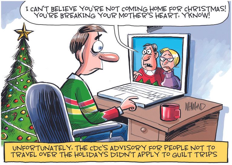 Editorial Cartoon U.S. COVID Christmas CDC