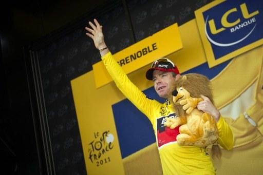 Cadel Evans ascended to yellow in the Grenoble time trial