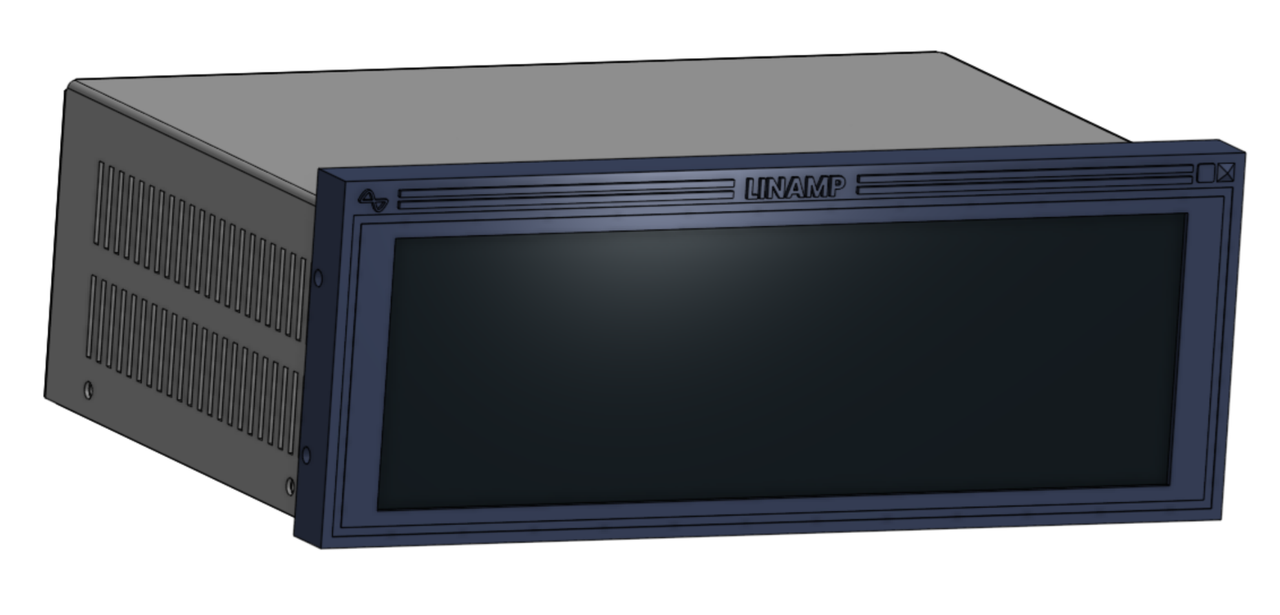 Front design of Linamp on Onshape