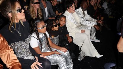 Khloe Kardashian, Kris Jenner and family are seen on the front row of the Dolce & Gabbana Fashion Show during the Milan Fashion Week Womenswear Spring/Summer 2023 on September 24, 2022 in Milan, Italy