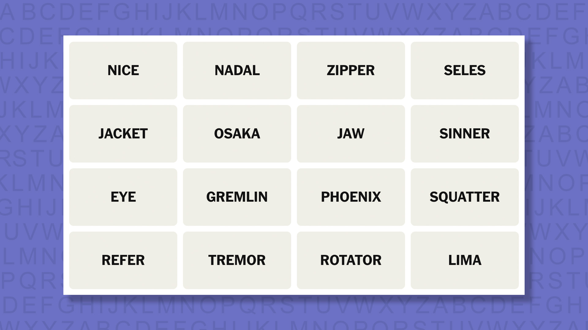 NYT Connections hints for game 1001 on a purple background