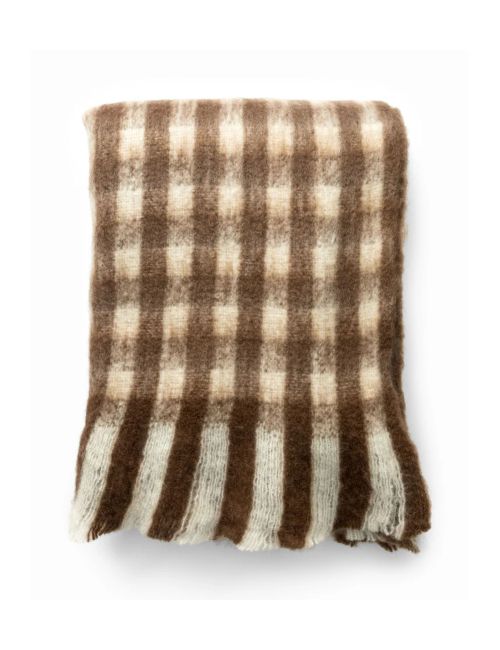 Gingham Wool Blend Throw