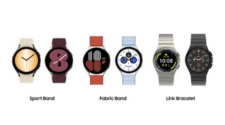 Samsung Galaxy Watch 4 with new sport band, fabric band and link bracelet