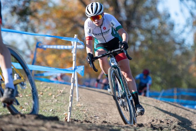 Katie Clouse (Cannondale p/b Cyclocross World) stays close to the front