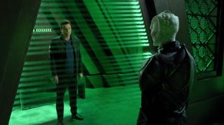 Capt. Ed Mercer (Seth MacFarlane) faces an unpleasant truth when he's confronted by the Krill Teleya (Michaela McManus), whom we first met in the Season 1 episode "Krill."