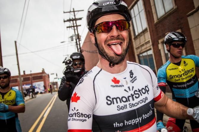 Zach Bell (Smartstop) happy after todays hard work and win by the team.