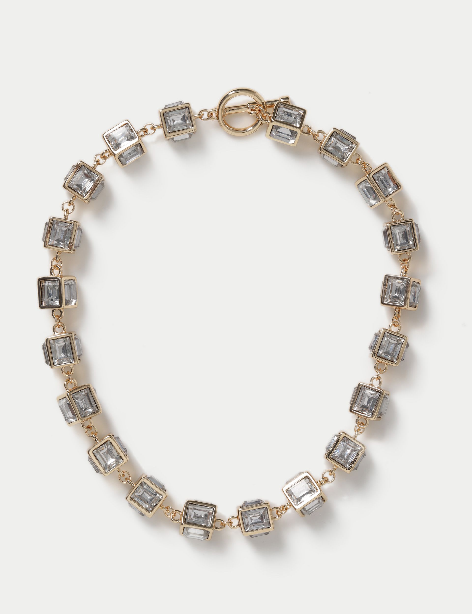 Square Resin Glass Collar Necklace