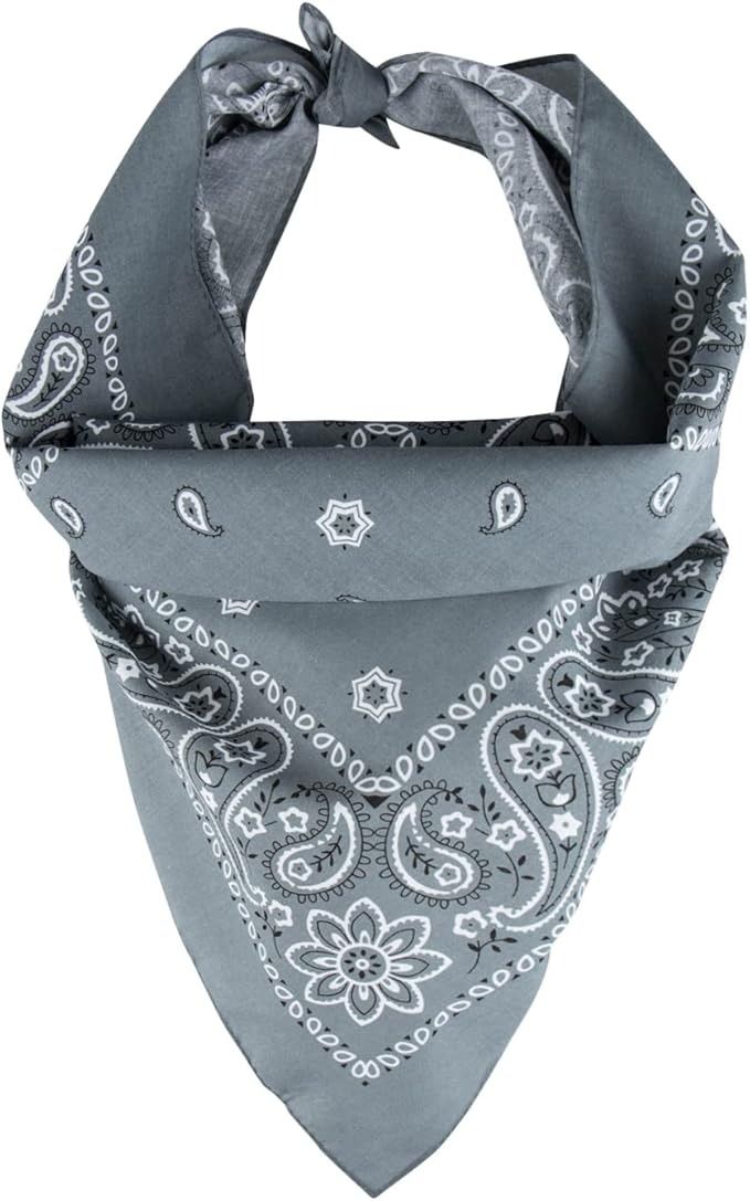 Levi's, Levi's Men's 100% Cotton Multi-Purpose Bandana Gift Sets – Headband, Wrap, Protective Coverage, White/gray, Pack 2