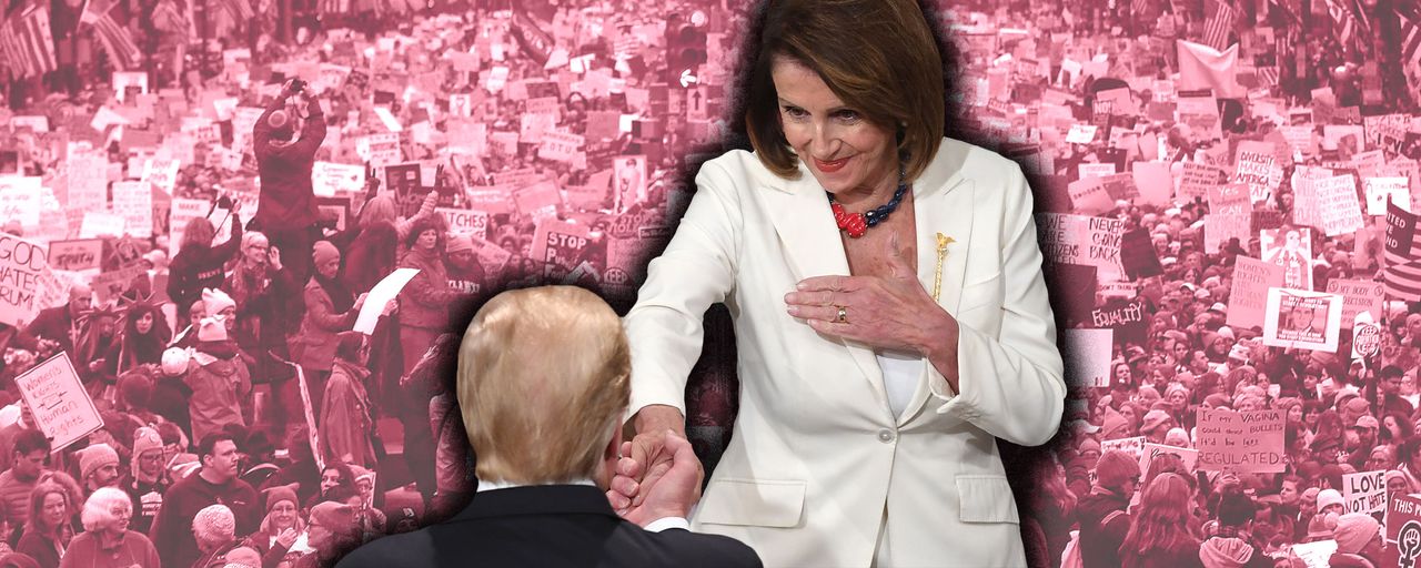 Nancy Pelosi and President Trump.