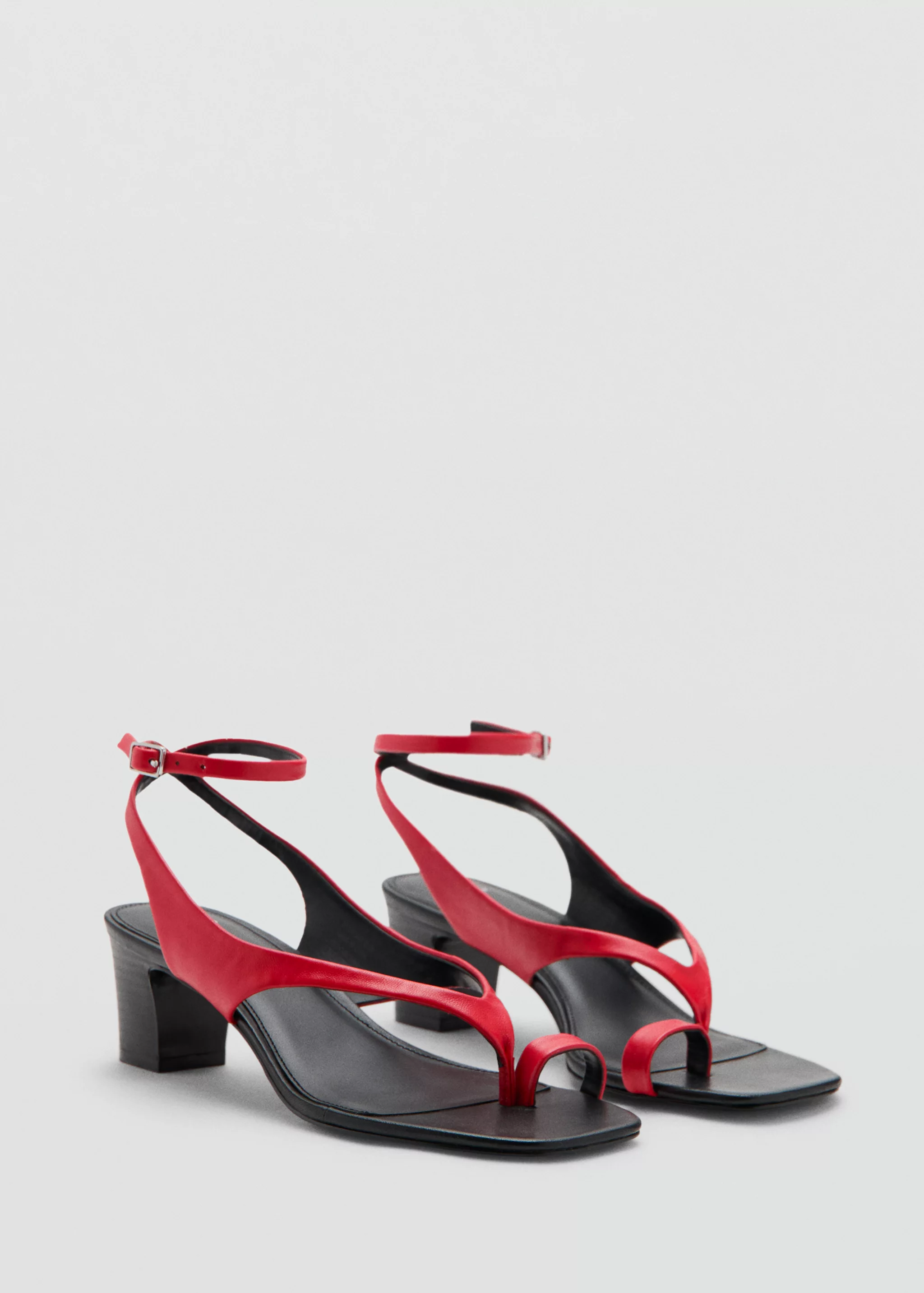 Heeled Leather Sandals With Straps - Women | Mango United Kingdom
