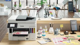 Best ink refill printers - Canon MAXIFY GX6050 on desk
