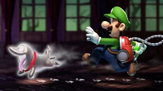 Luigi and Polterpup in Luigi&#039;s Mansion Dark Moon best nintendo 3ds games