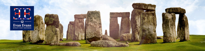 evans evans tour logo top left with a wide image of stone henge 
