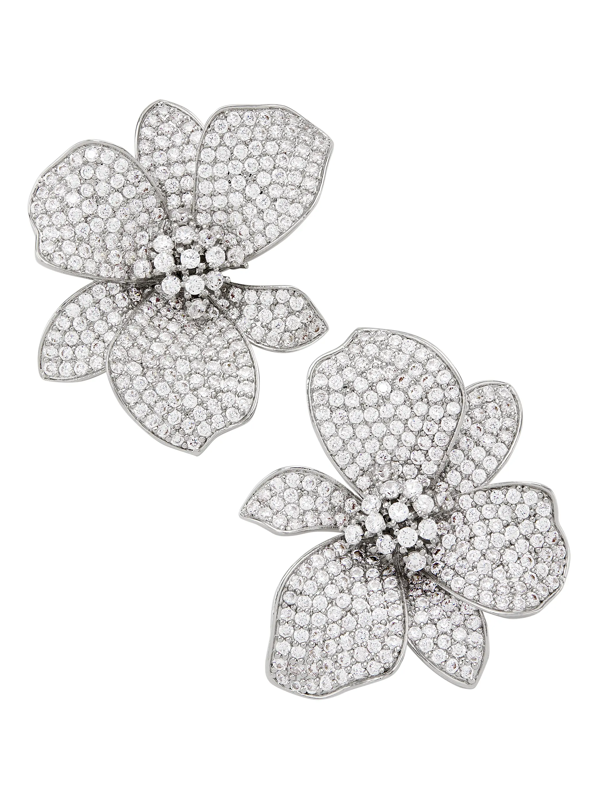 Eden Sterling Silver &amp;amp; Cubic Zirconia Flower Earrings