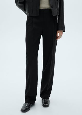 Straight-Fit Pleated Trousers - Women | Mango Usa