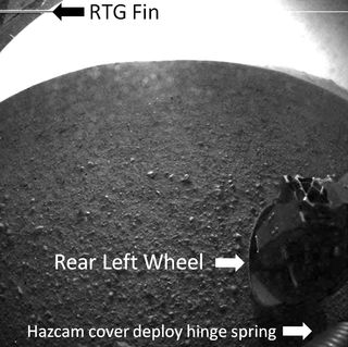 Annotated Image of Curiosity's Rear View