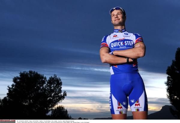 Tom Boonen is all smiles at the team training camp in Calpe, Spain