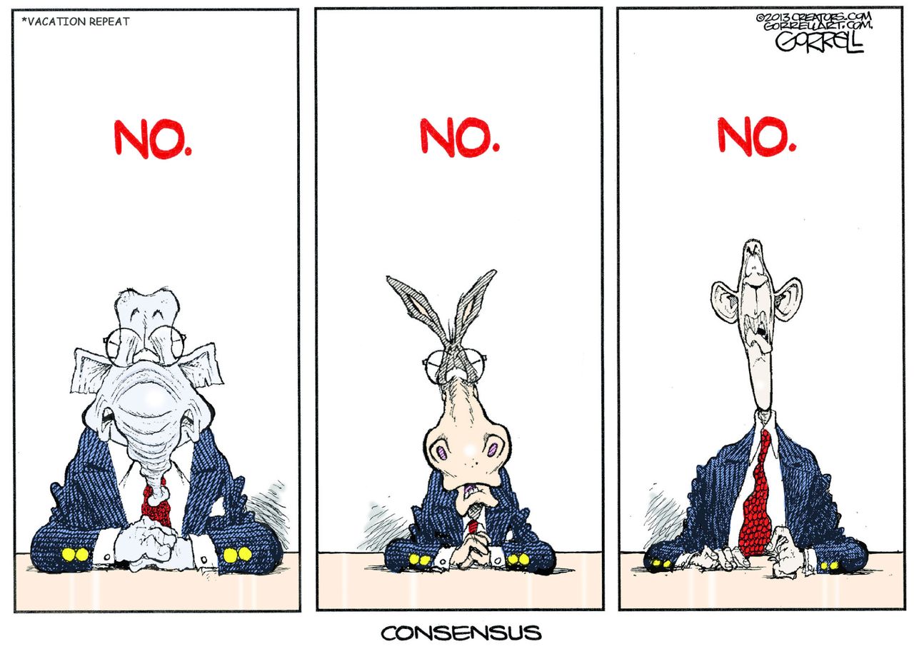 Political cartoon U.S. Obama GOP Democrats