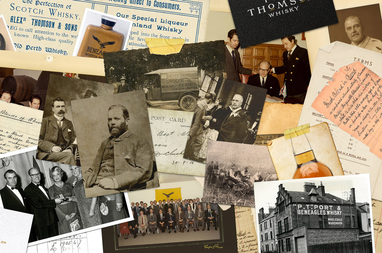 Montage of old letters, documents and photos