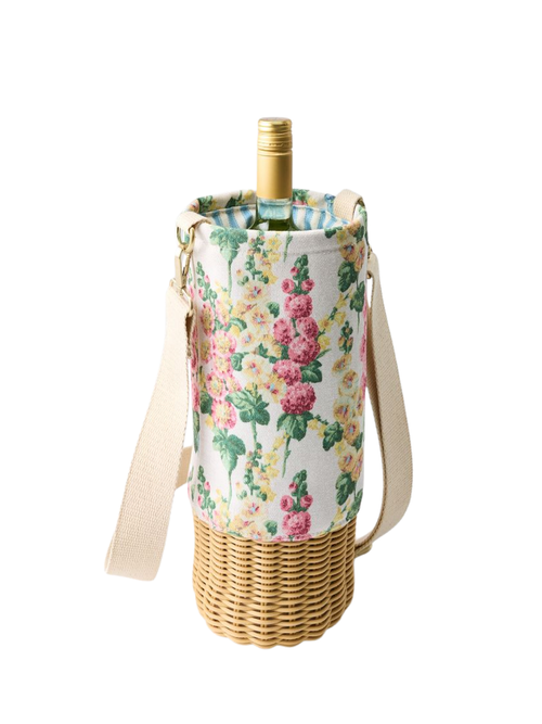 Sanderson Wicker and Canvas Wine Carrier