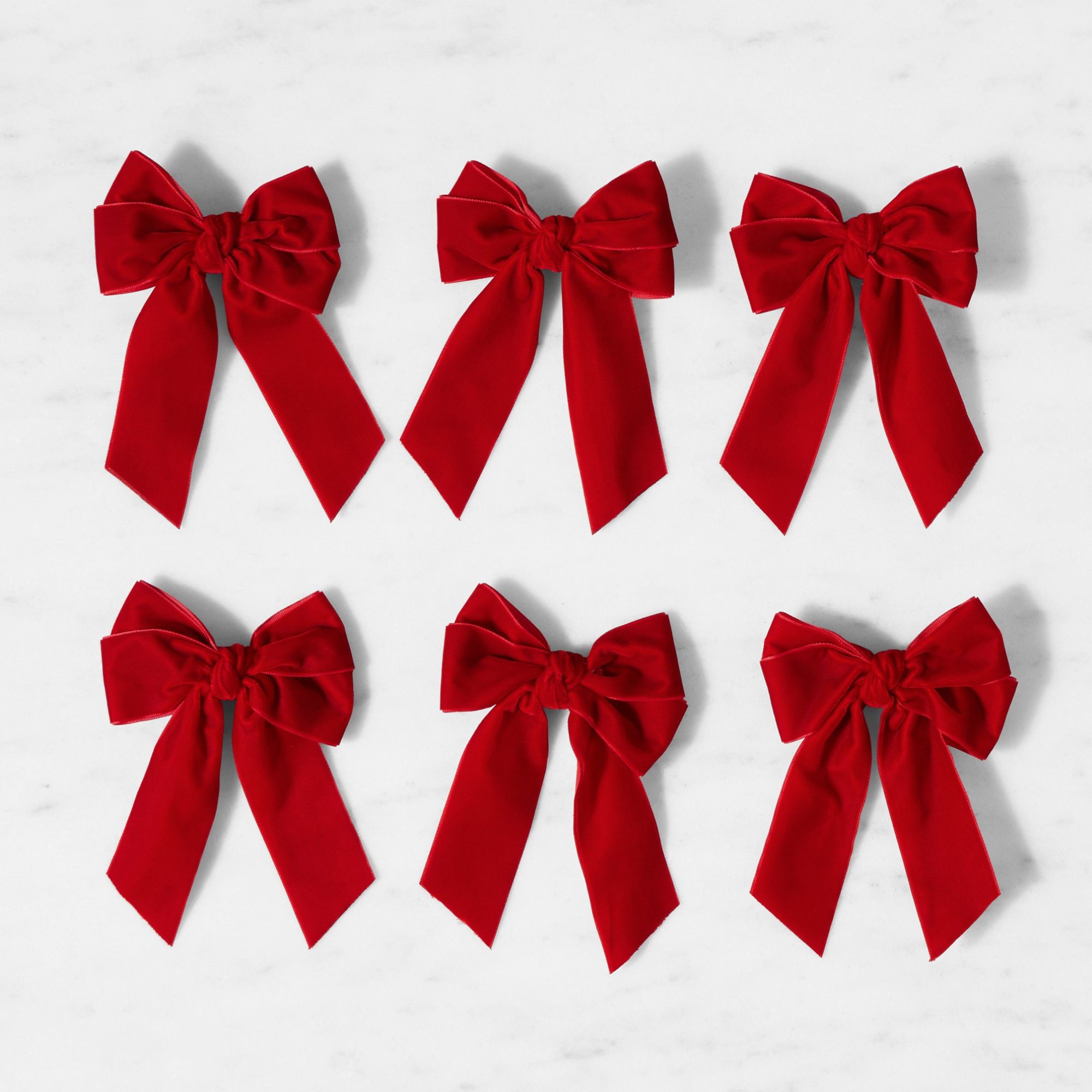 Red Bows with Wire Ties, Set of 6