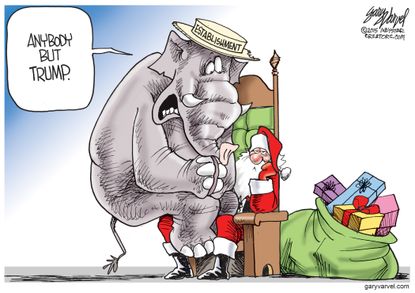 Political cartoon U.S. GOP Trump Christmas