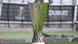 A general view of the UEFA Europa League Trophy