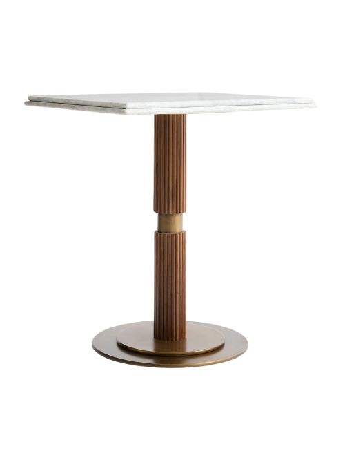 Chelsea Carrara Marble and Walnut Bistro Dining Table