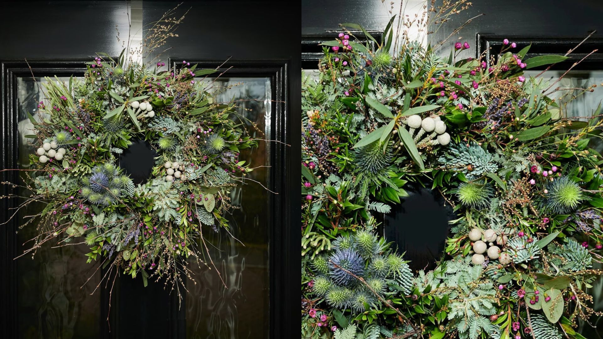 thistle and lavender wreath 