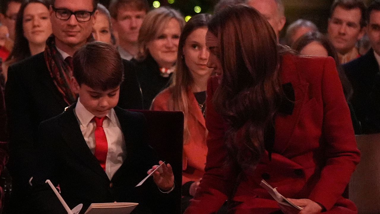 Prince Louis and Kate Middleton share a sweet moment at the Together at Christmas concert. 