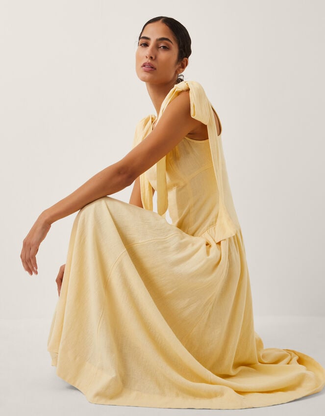 The India Edit Isabelle Drop Waist Maxi Dress Yellow