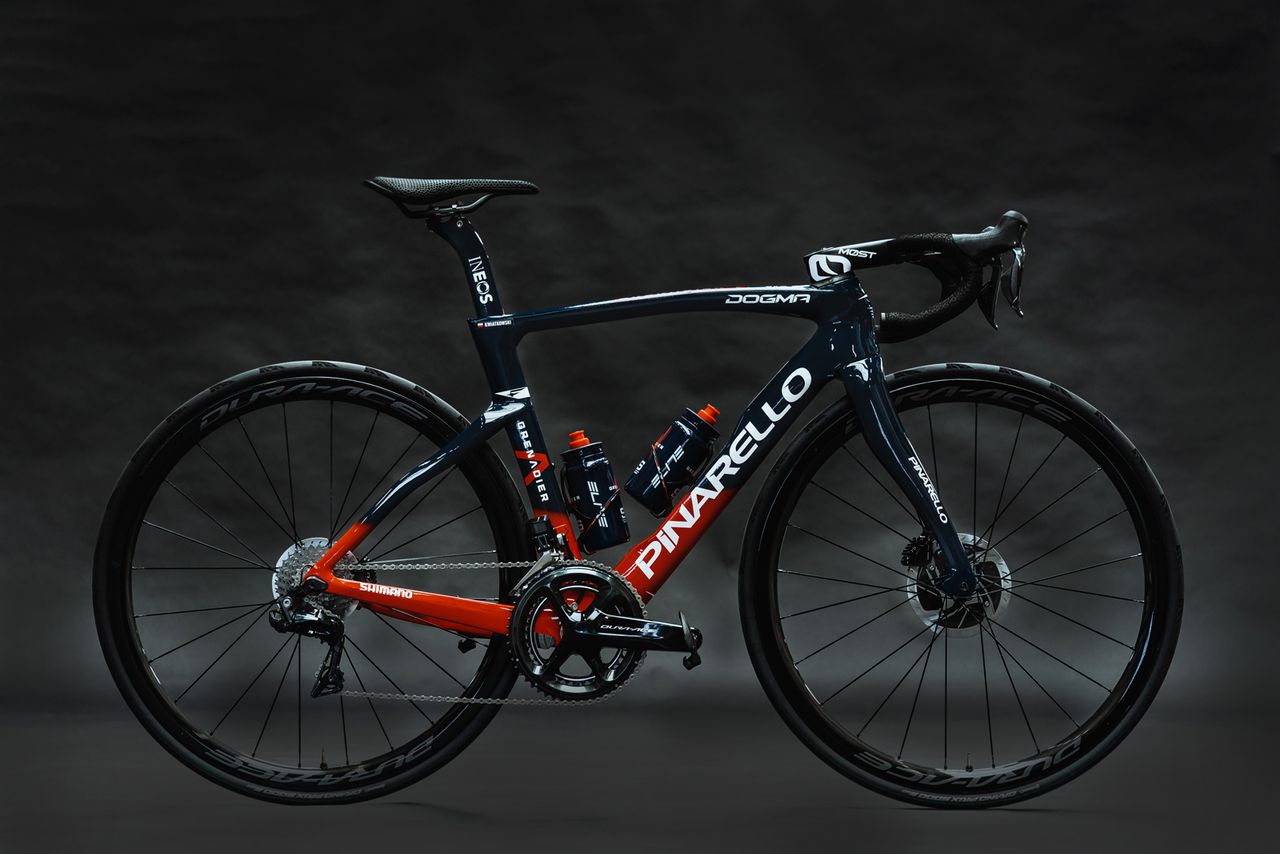 Ineos Grenadiers' Pinarello Dogma F with disc brakes