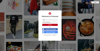 Landing page design: Pinterest