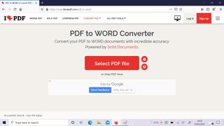 How to convert a PDF to Word step 2: Click Select PDF Files and choose your PDF to convert