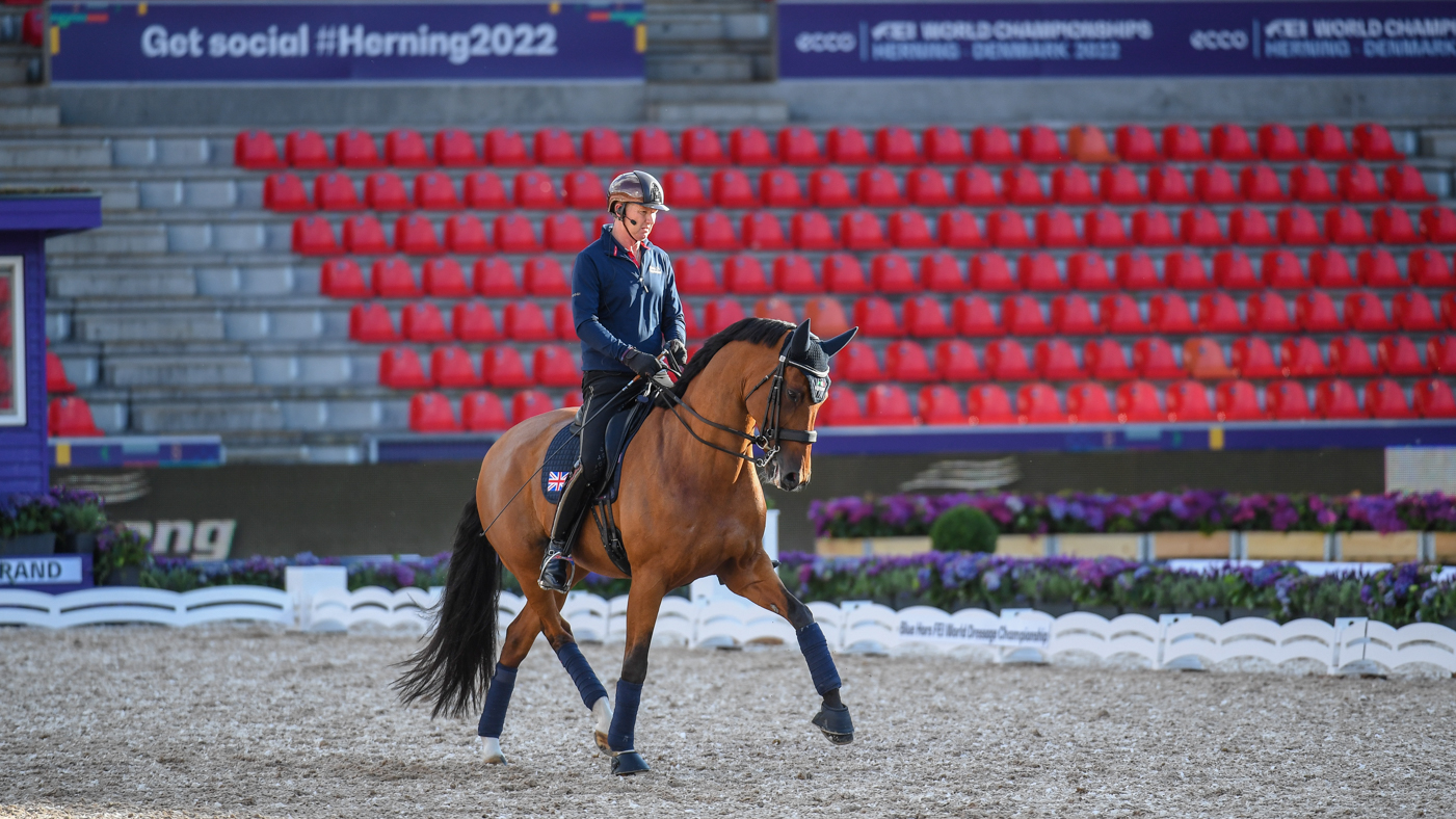 Gareth Hughes and Classic Briolinca in training at the World Dressage Championships