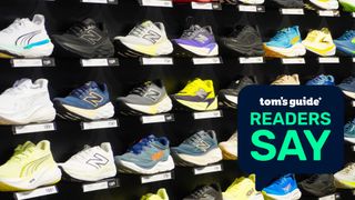 running shoes on shelf with tom's guide readers say image badge