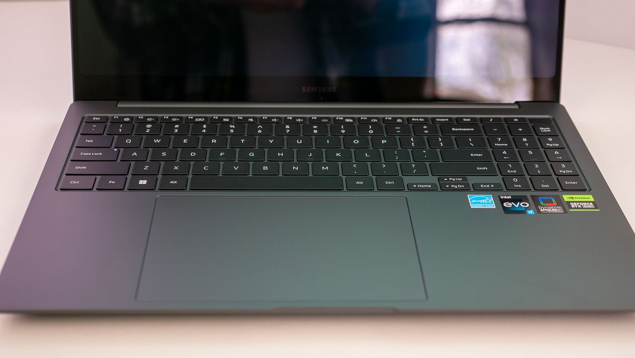 The keyboard and trackpad of the Samsung Galaxy Book 3 Ultra