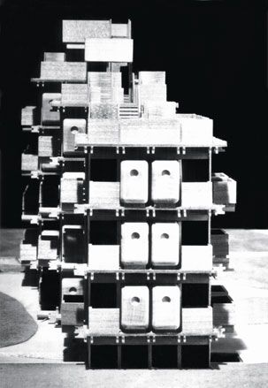 Box-type mass-produced apartments by Kisho Kurokawa, 1962