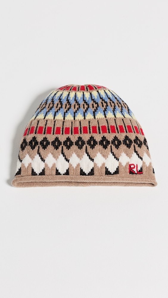 Chunky Fairisle Beanie - Camel