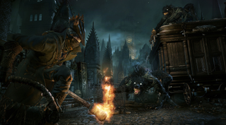 Bloodborne: A Hunter is stalked by a wolf