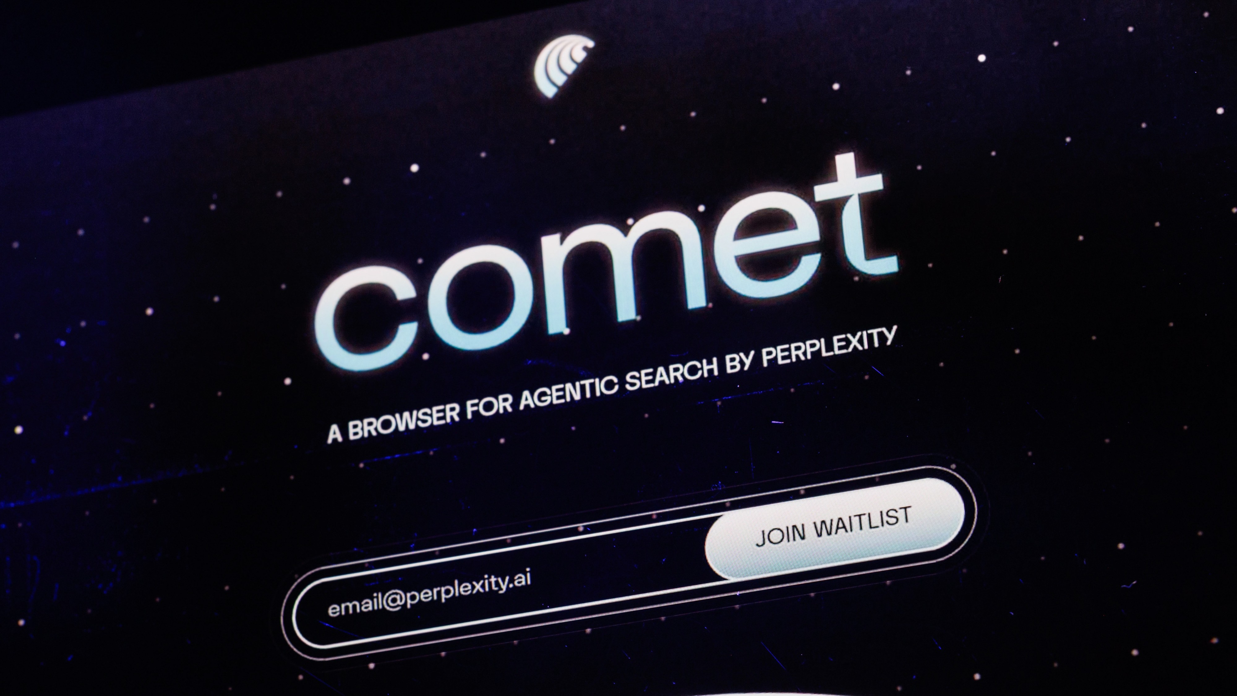 Web browser &#039;Comet&#039; by perplexity is seen on a computer.