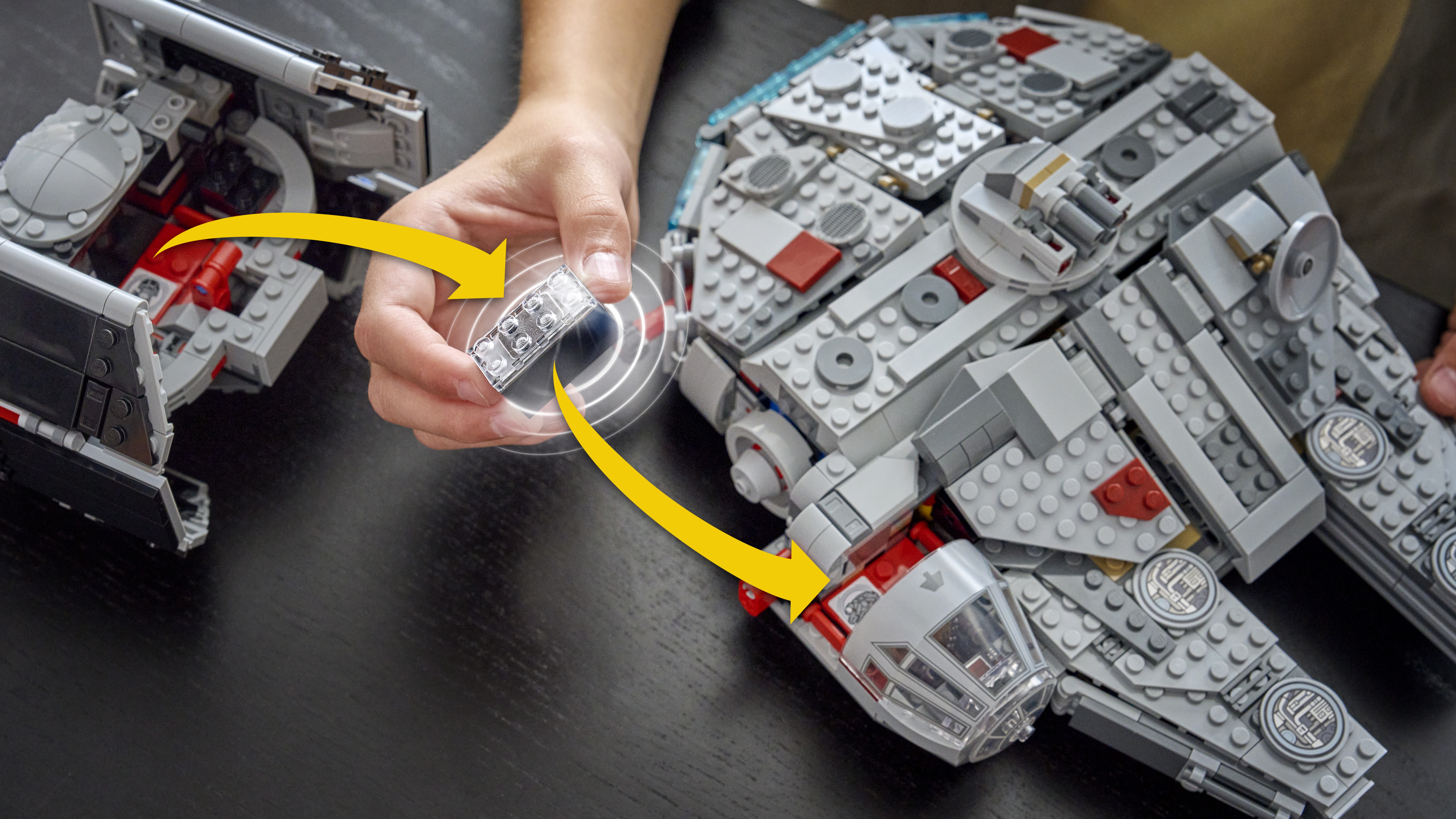 Lego Millenium Falcon with a smart brick