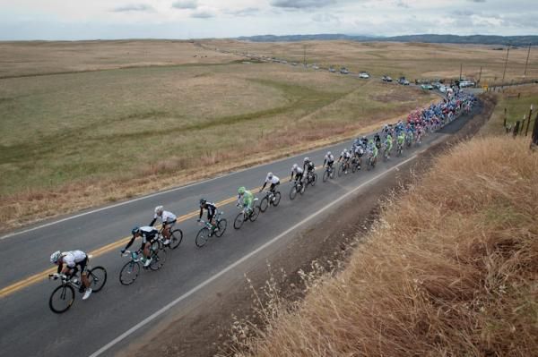 The group hits a small climb along today's route