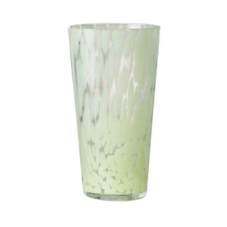 glass vase with green speckles