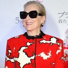 Meryl Streep wore a red, white, and black skirt set from Chanel M&eacute;tiers d'Art Spring 2026 collection to the Devil Wears Prada 2 premiere in Tokyo